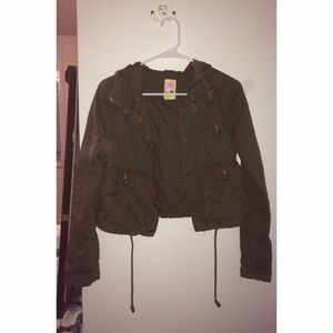Free people Cropped army green jacket